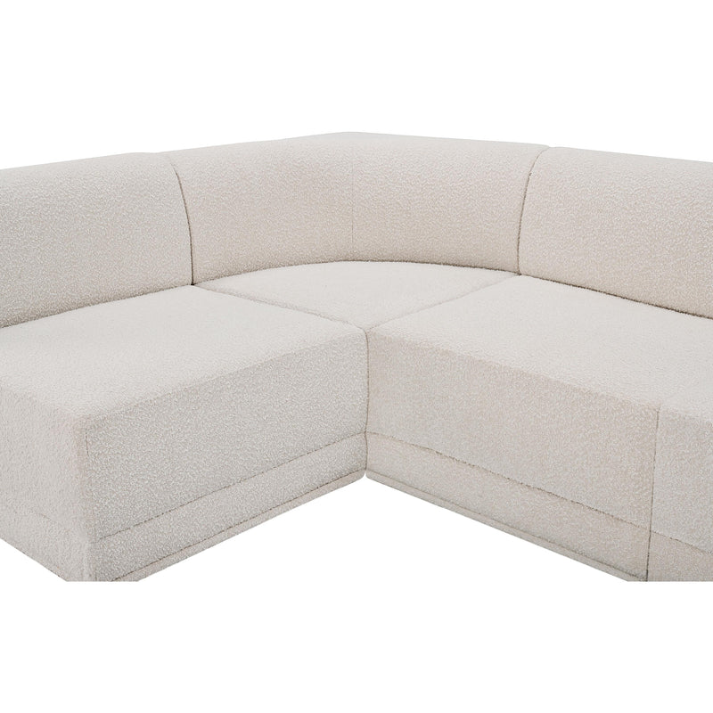 Meridian Ollie Cream Boucle Fabric Modular Sectional IMAGE 10