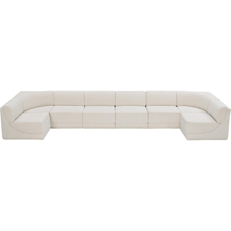 Meridian Ollie Cream Boucle Fabric Modular Sectional IMAGE 5
