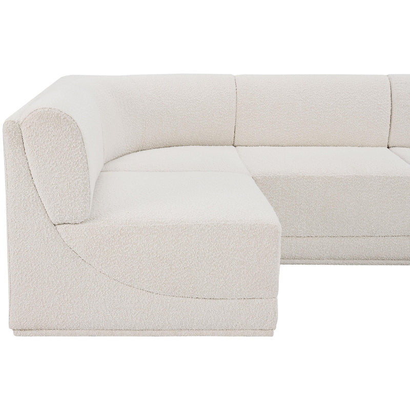 Meridian Ollie Cream Boucle Fabric Modular Sectional IMAGE 8