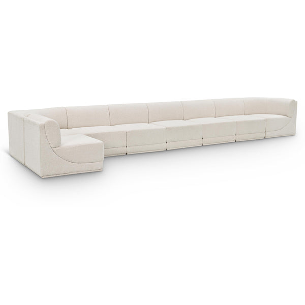Meridian Ollie Cream Boucle Fabric Modular Sectional IMAGE 1