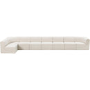 Meridian Ollie Cream Boucle Fabric Modular Sectional IMAGE 5