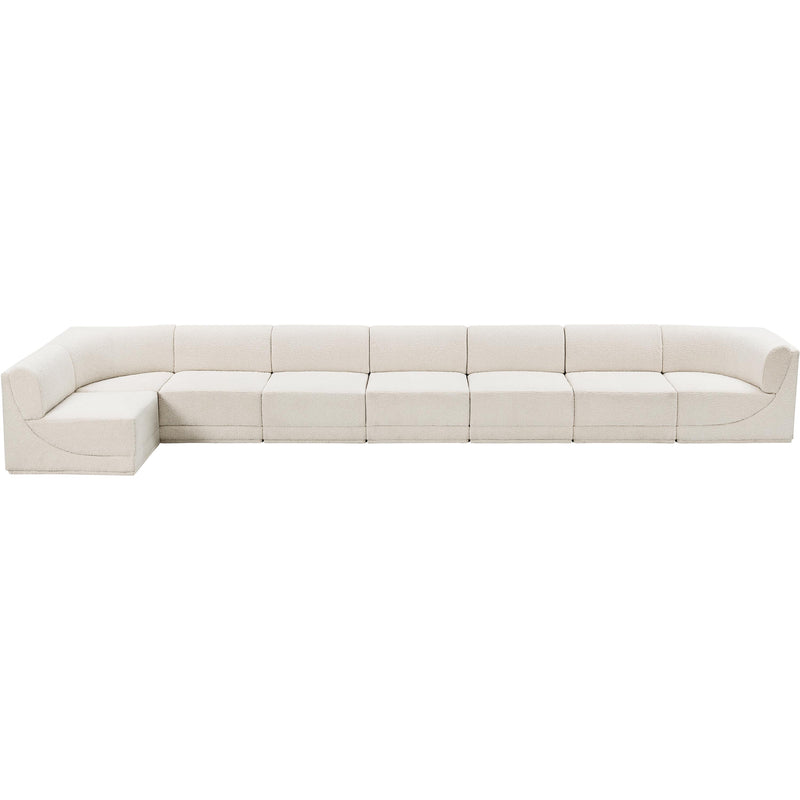 Meridian Ollie Cream Boucle Fabric Modular Sectional IMAGE 5