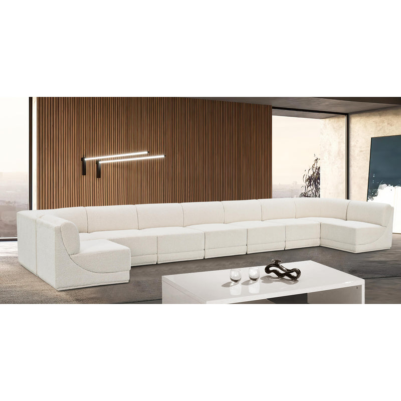 Meridian Ollie Cream Boucle Fabric Modular Sectional IMAGE 2