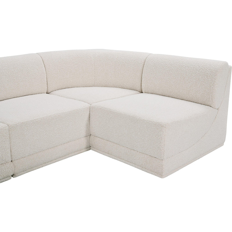 Meridian Ollie Cream Boucle Fabric Modular Sectional IMAGE 8