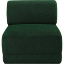 Meridian Ollie Green Boucle Fabric Armless IMAGE 4