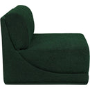 Meridian Ollie Green Boucle Fabric Armless IMAGE 5