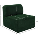 Meridian Ollie Green Boucle Fabric Armless IMAGE 8