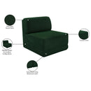 Meridian Ollie Green Boucle Fabric Armless IMAGE 9