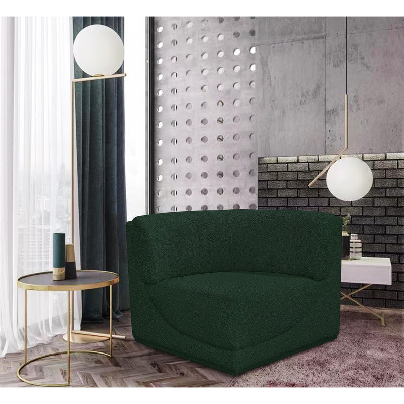Meridian Ollie Green Boucle Fabric Corner IMAGE 2