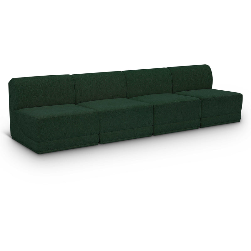 Meridian Ollie Green Boucle Fabric Modular Sofa IMAGE 1
