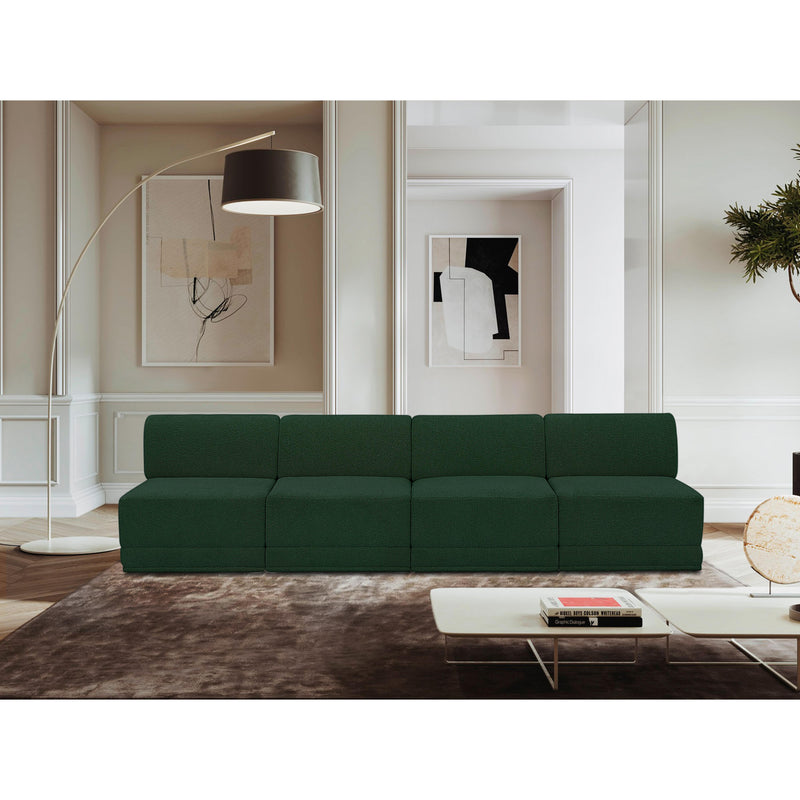 Meridian Ollie Green Boucle Fabric Modular Sofa IMAGE 2