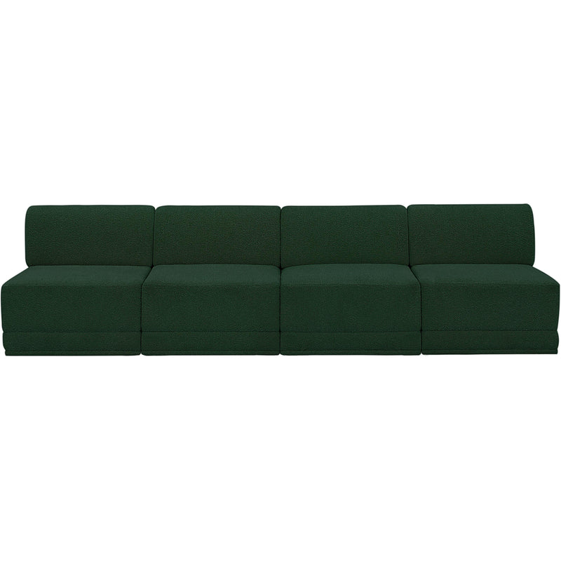 Meridian Ollie Green Boucle Fabric Modular Sofa IMAGE 4