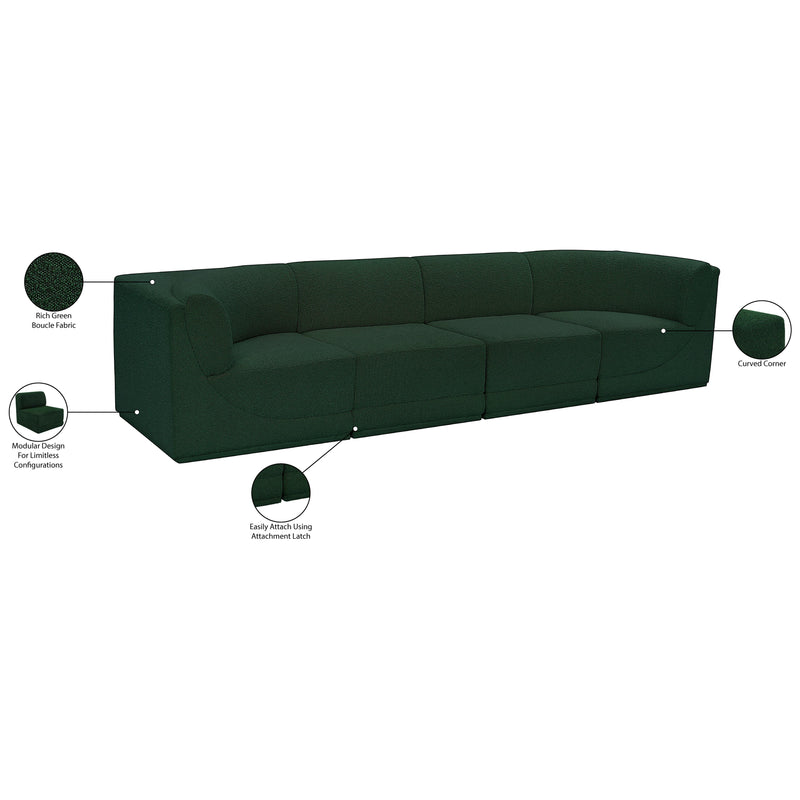 Meridian Ollie Green Boucle Fabric Modular Sofa IMAGE 13