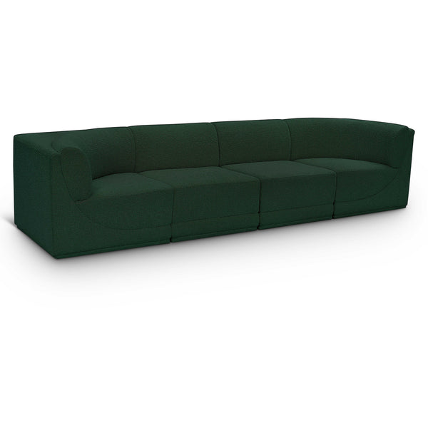 Meridian Ollie Green Boucle Fabric Modular Sofa IMAGE 1