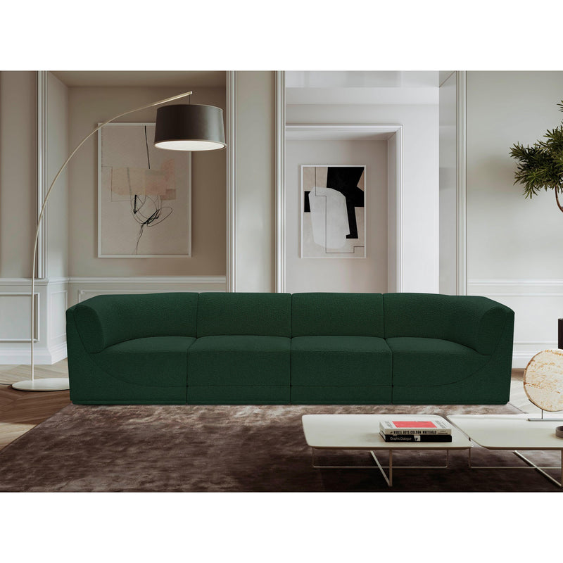 Meridian Ollie Green Boucle Fabric Modular Sofa IMAGE 2