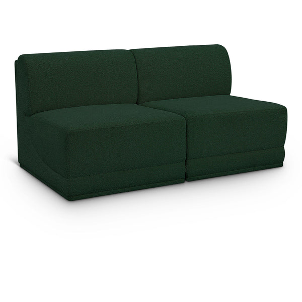 Meridian Ollie Green Boucle Fabric Modular Sofa IMAGE 1