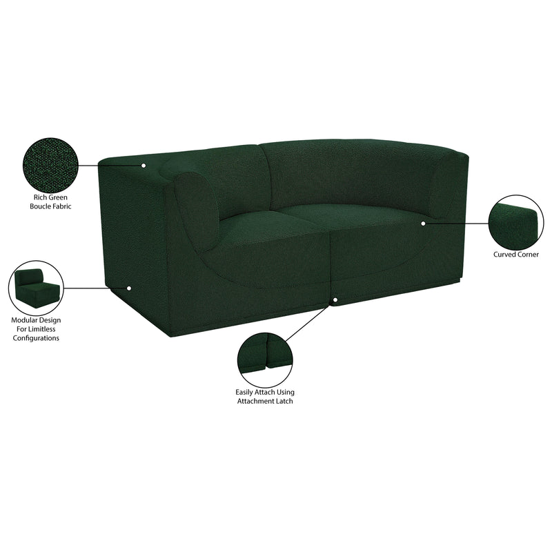 Meridian Ollie Green Boucle Fabric Modular Sofa IMAGE 11