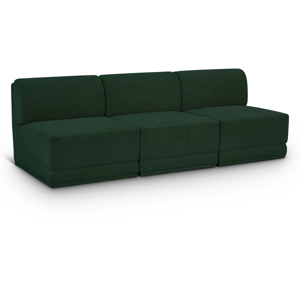Meridian Ollie Green Boucle Fabric Modular Sofa IMAGE 1