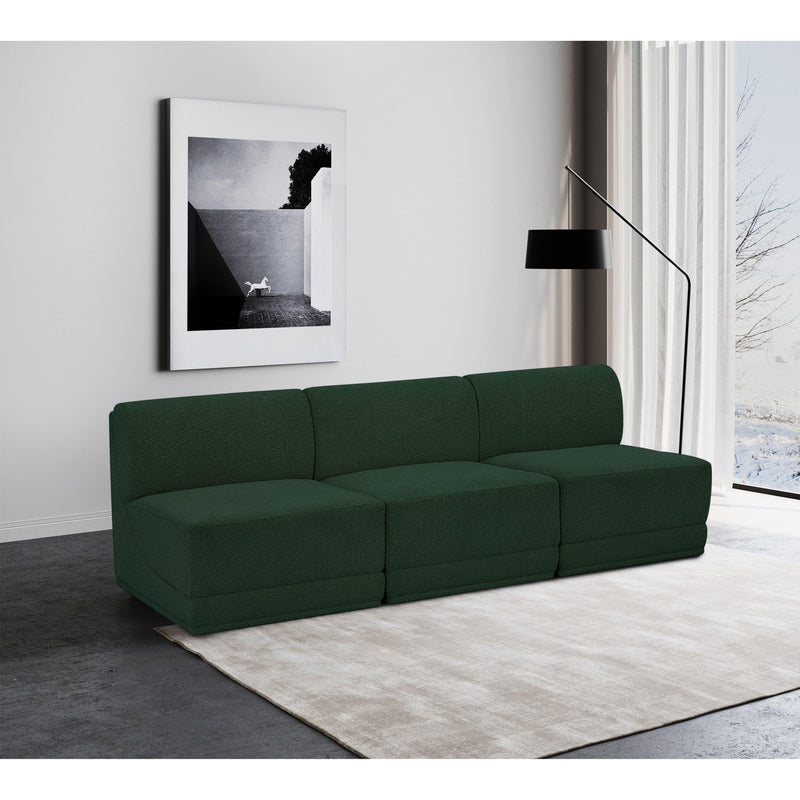 Meridian Ollie Green Boucle Fabric Modular Sofa IMAGE 2