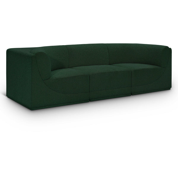 Meridian Ollie Green Boucle Fabric Modular Sofa IMAGE 1