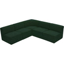 Meridian Ollie Green Boucle Fabric Modular Sectional IMAGE 5
