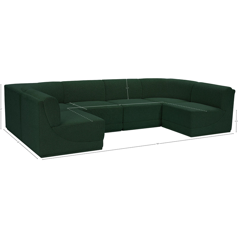 Meridian Ollie Green Boucle Fabric Modular Sectional IMAGE 12