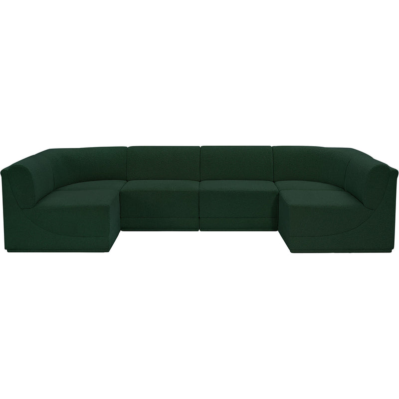 Meridian Ollie Green Boucle Fabric Modular Sectional IMAGE 4