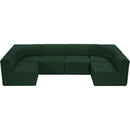 Meridian Ollie Green Boucle Fabric Modular Sectional IMAGE 5