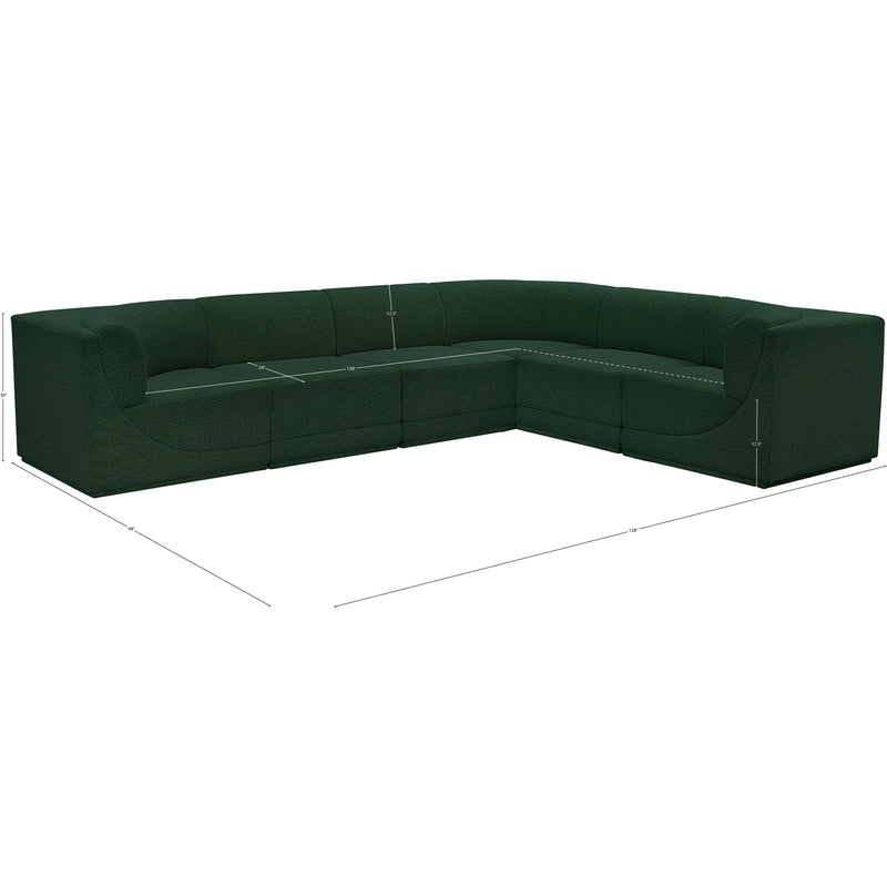 Meridian Ollie Green Boucle Fabric Modular Sectional IMAGE 12