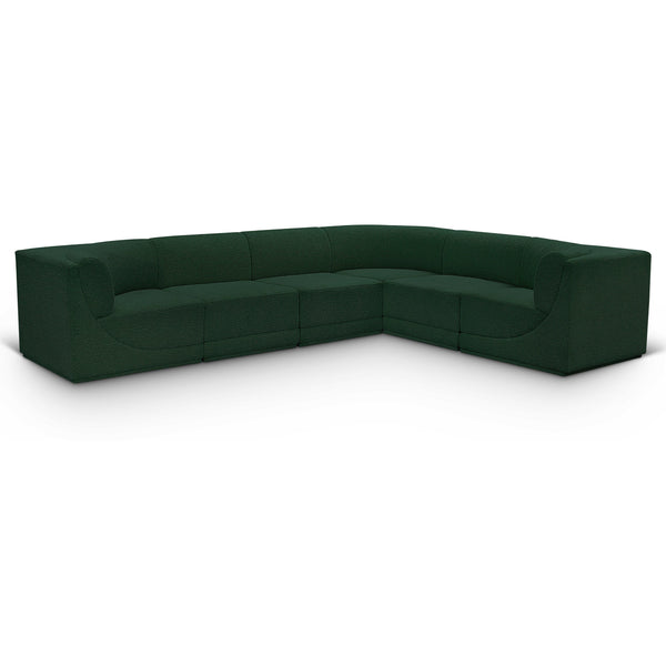 Meridian Ollie Green Boucle Fabric Modular Sectional IMAGE 1