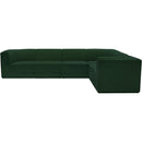 Meridian Ollie Green Boucle Fabric Modular Sectional IMAGE 4
