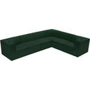 Meridian Ollie Green Boucle Fabric Modular Sectional IMAGE 5