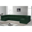 Meridian Ollie Green Boucle Fabric Modular Sectional IMAGE 2