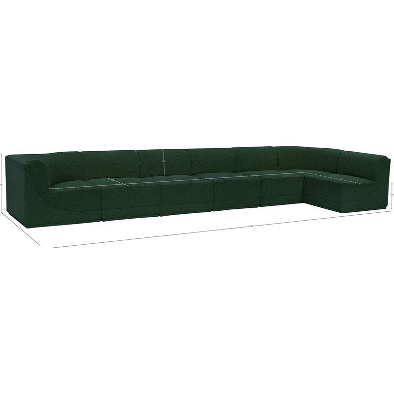Meridian Ollie Green Boucle Fabric Modular Sectional IMAGE 15