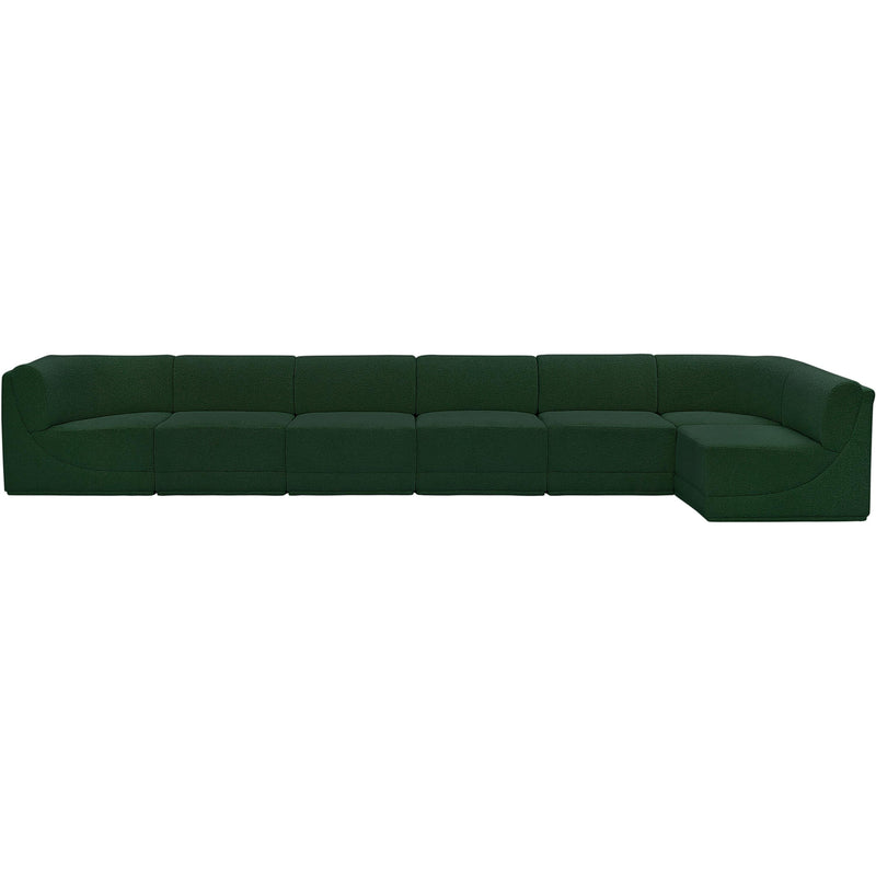 Meridian Ollie Green Boucle Fabric Modular Sectional IMAGE 5