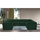Meridian Ollie Green Boucle Fabric Modular Sectional IMAGE 2