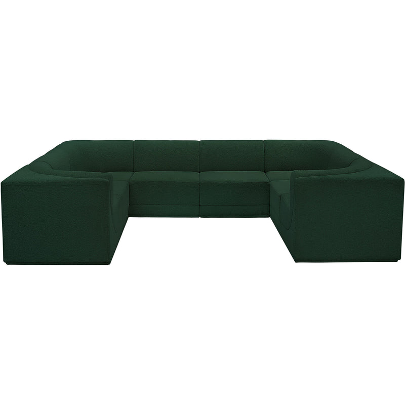 Meridian Ollie Green Boucle Fabric Modular Sectional IMAGE 5