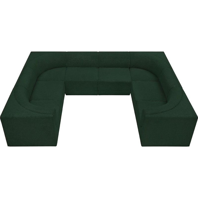 Meridian Ollie Green Boucle Fabric Modular Sectional IMAGE 6