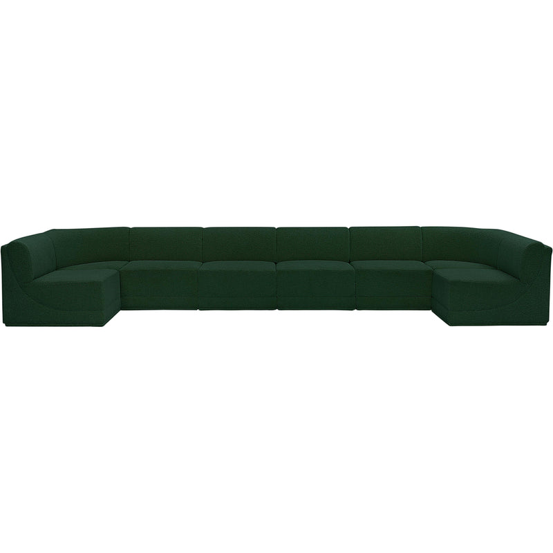 Meridian Ollie Green Boucle Fabric Modular Sectional IMAGE 4