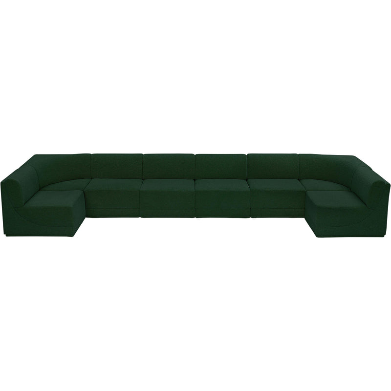 Meridian Ollie Green Boucle Fabric Modular Sectional IMAGE 5