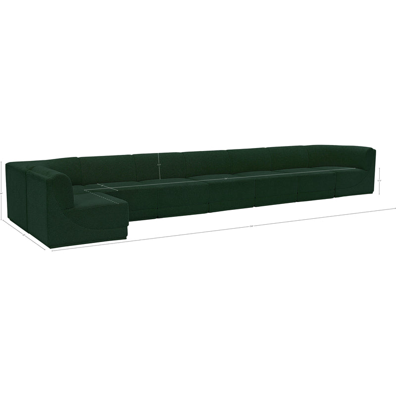 Meridian Ollie Green Boucle Fabric Modular Sectional IMAGE 14