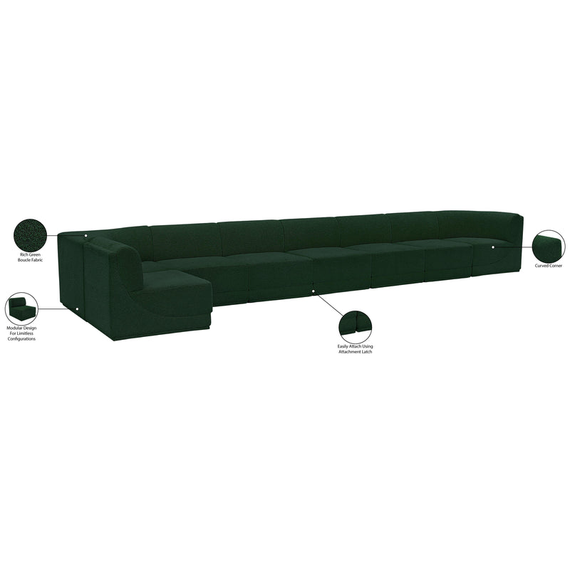 Meridian Ollie Green Boucle Fabric Modular Sectional IMAGE 15