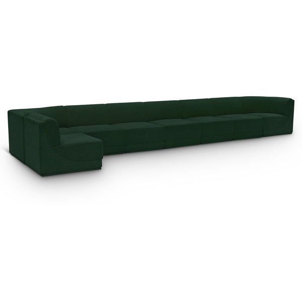 Meridian Ollie Green Boucle Fabric Modular Sectional IMAGE 1