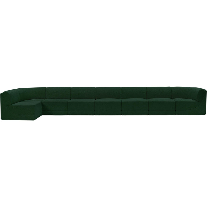 Meridian Ollie Green Boucle Fabric Modular Sectional IMAGE 4