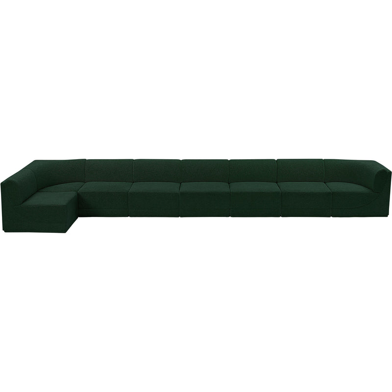 Meridian Ollie Green Boucle Fabric Modular Sectional IMAGE 5