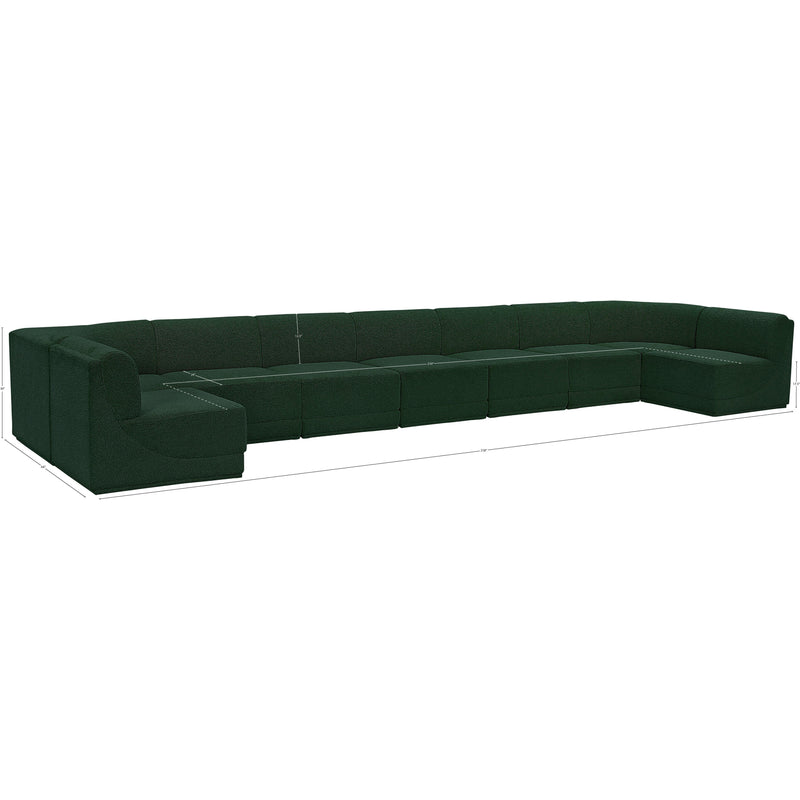 Meridian Ollie Green Boucle Fabric Modular Sectional IMAGE 12
