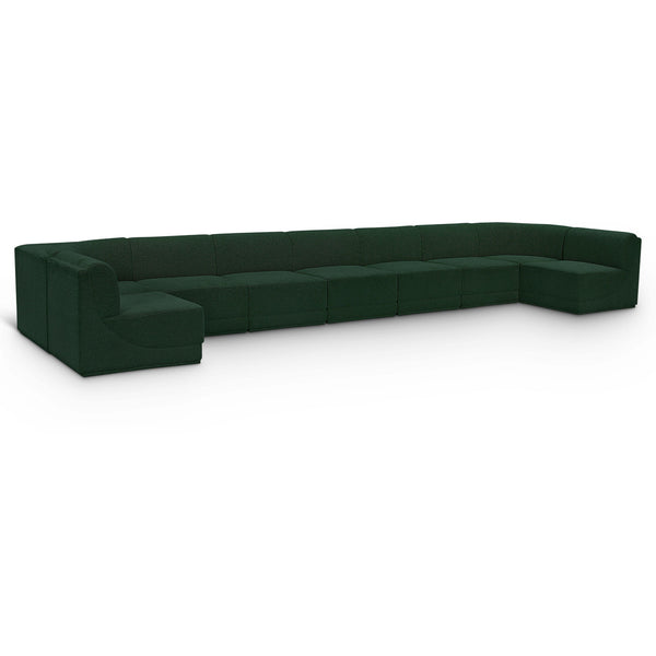 Meridian Ollie Green Boucle Fabric Modular Sectional IMAGE 1