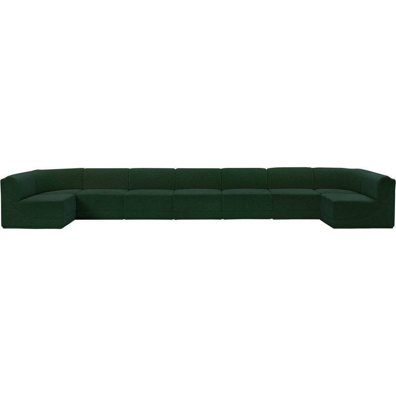 Meridian Ollie Green Boucle Fabric Modular Sectional IMAGE 5