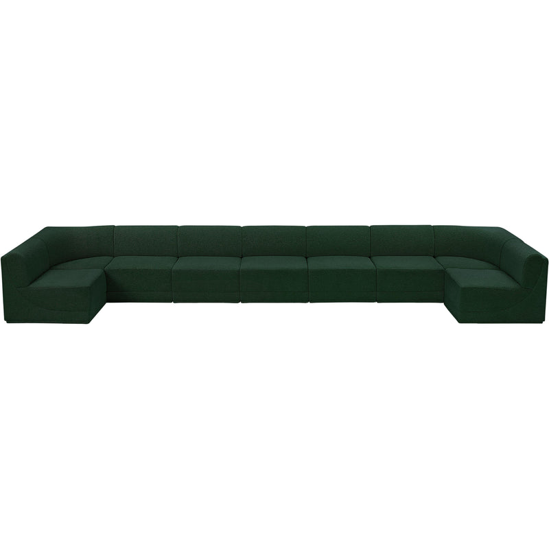 Meridian Ollie Green Boucle Fabric Modular Sectional IMAGE 6