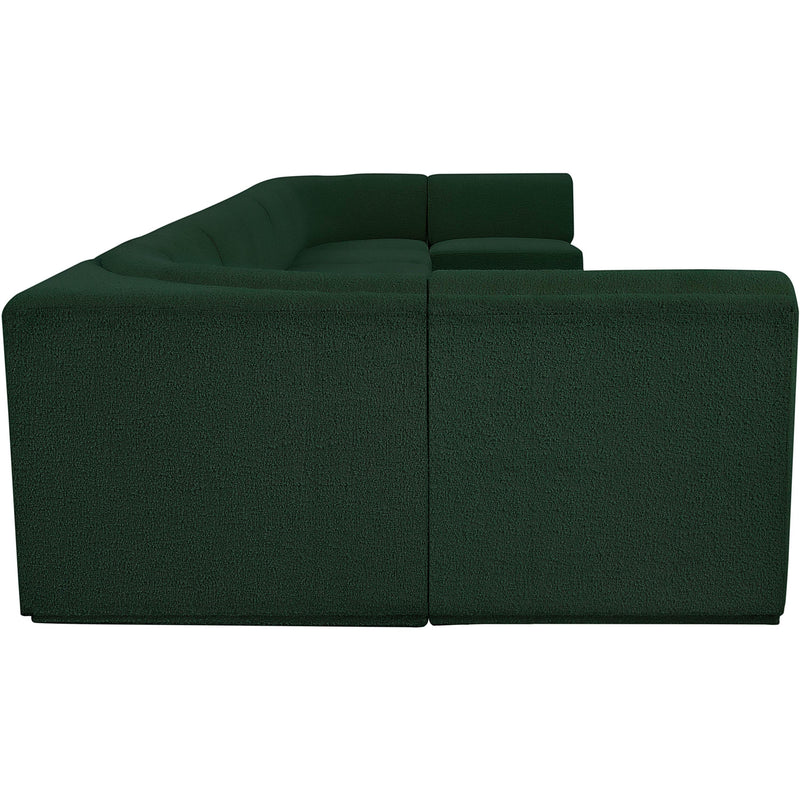 Meridian Ollie Green Boucle Fabric Modular Sectional IMAGE 7
